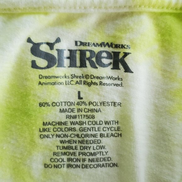 Shrek "Can't Today I'm Swamped" Tie-Dye Graphic Tee Cotton Blend Dreamworks - Picture 3 of 6
